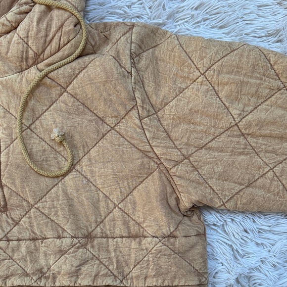 πHPπ And The Why Quilted Hooded Quarter Zip Jacket π Mustard - Picture 7 of 16